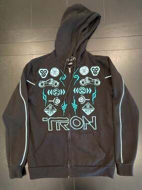 Disney Tron Lightcycle XS Zip Up Hoodie BoxLunch Black